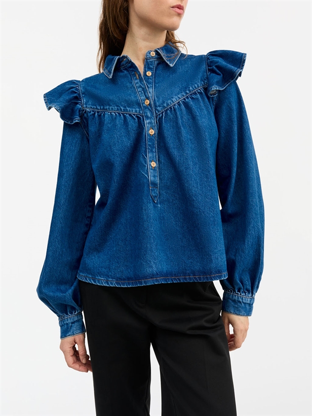 Skall Studio Mille blouse Vintage washed blue