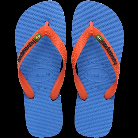 Havaianas Brasil Logo Blue Orange