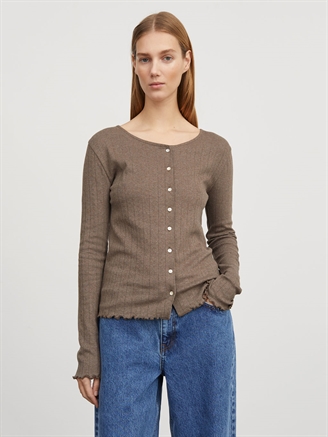 Skall Studio Edie cardigan Brown melange