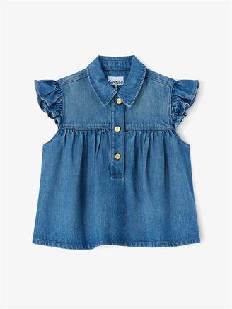 Ganni Light Weight Denim Top Tint Wash