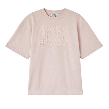 GANNI Heavy Cotton Jersey Oversized Fit Chalk Pink