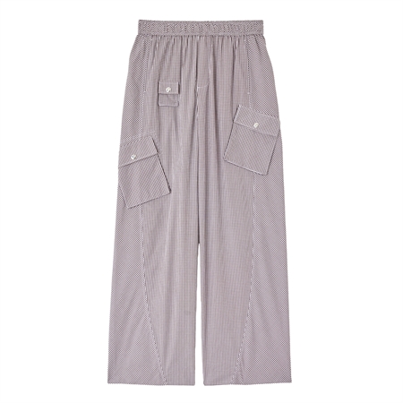 GANNI Check Cotton Cargo Pants Chicory Coffee
