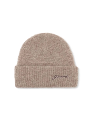 Ganni A6061 Soft Wool Beanie Almond Milk