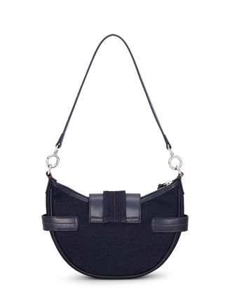 Ganni A6137 Bucky Bag Small Crossbody Denim Dark Blue