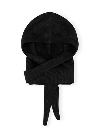 Ganni A6223 Soft Wool Balaclava Black