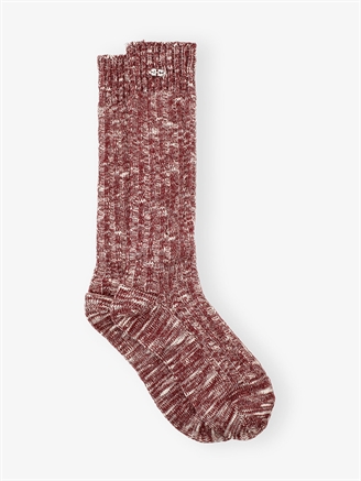 Ganni A6411 Chunky Cotton Socks Dark Burgundy