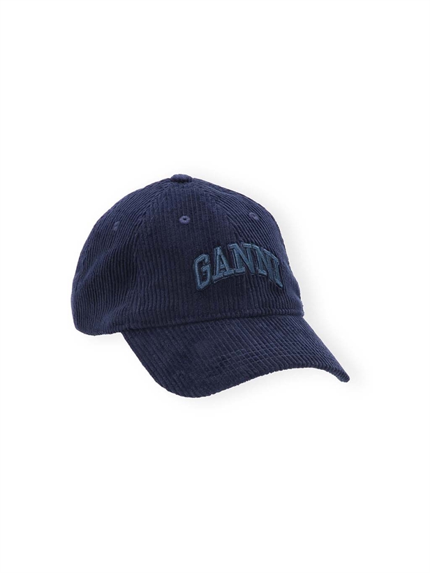 Ganni A6472 Cap Hat Corduroy Dark Navy