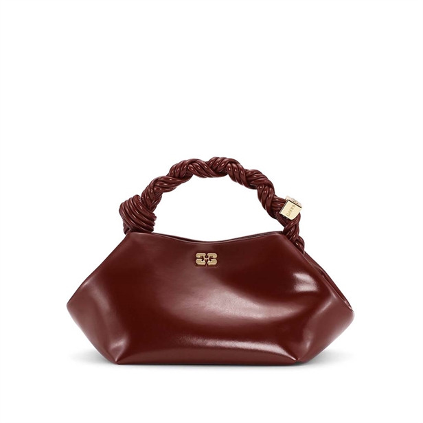 Ganni A6499 Ganni Bou Bag Small Patent Oleatex Burgundy 