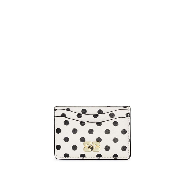 Ganni A6539 Ganni Bou Card Holder Print Dots Egret