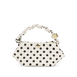 Ganni A6598 Ganni Bou Bag Mini Print Dots Egret