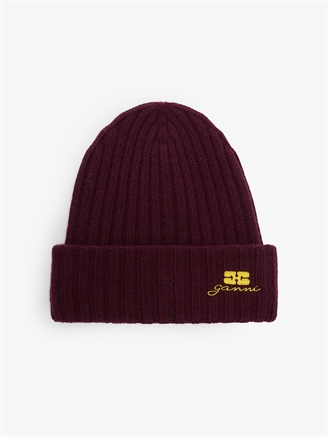 Ganni A6930 Core Future Wool Knit Bennie Burgundy