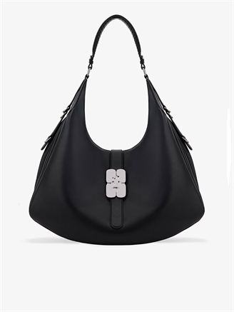 Ganni A7297 Kat Large Silver Bag Black