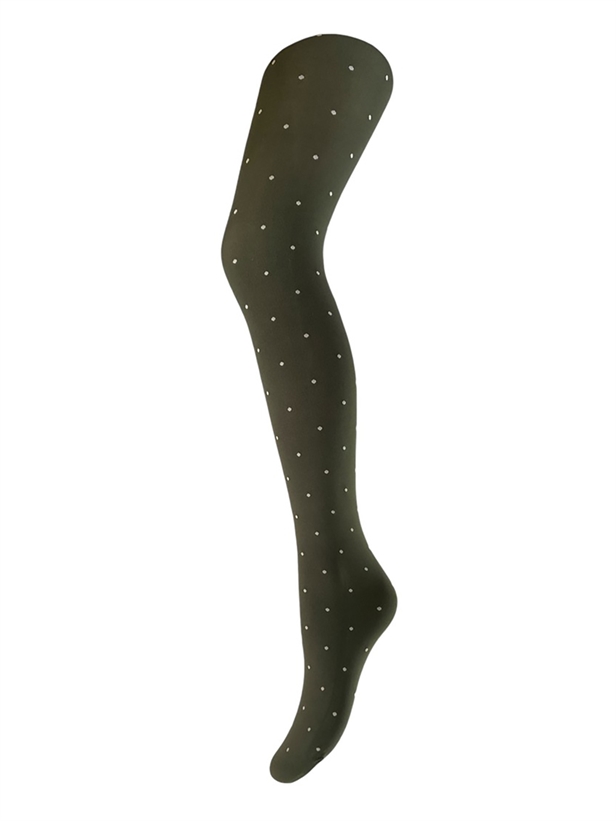 A Moi Agnes army dot tights Army w. off white dots