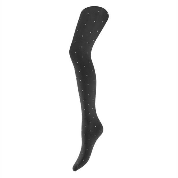 A Moi Agnes dark grey dot tights Dark grey w. off white dot