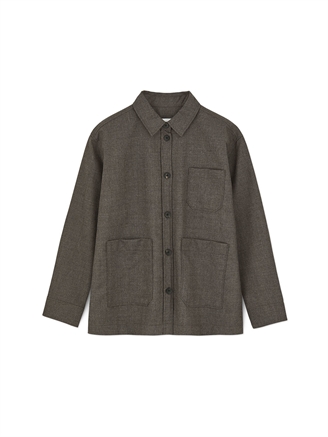 Aiayu Ashly Shirt Fine Wool Brownie Melange