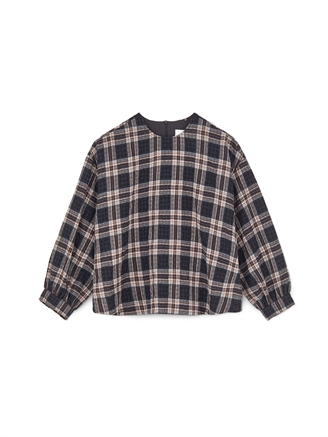 Aiayu Glenn Checked Wool Blouse Mix Black