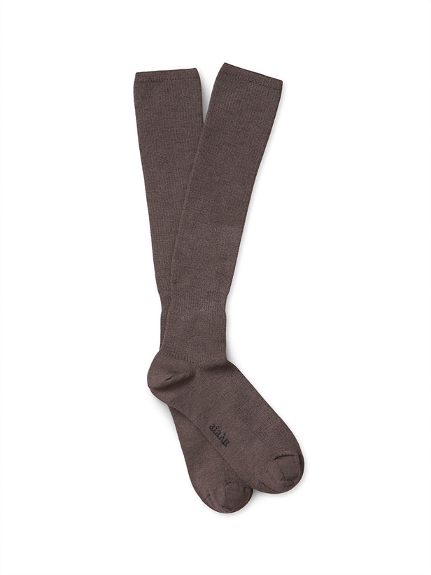 Aiayu Wool Knee Socks Brown