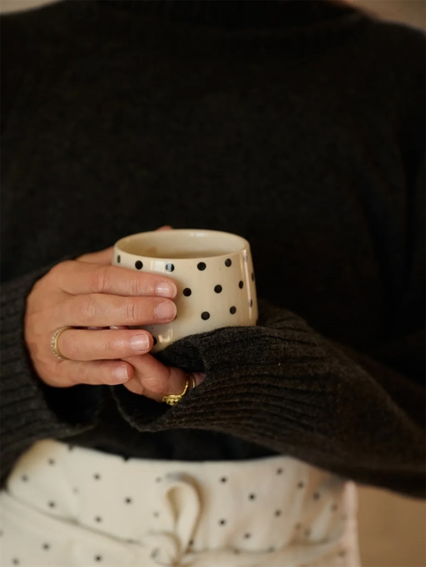 Moshi Moshi Mind Signature Cup ecru/black dots