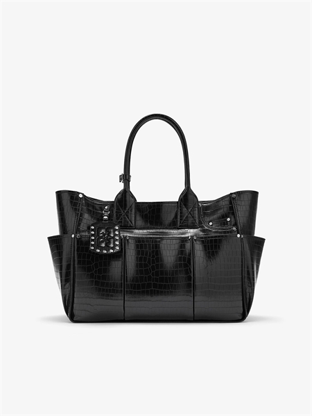 Ganni Posy Croco Black