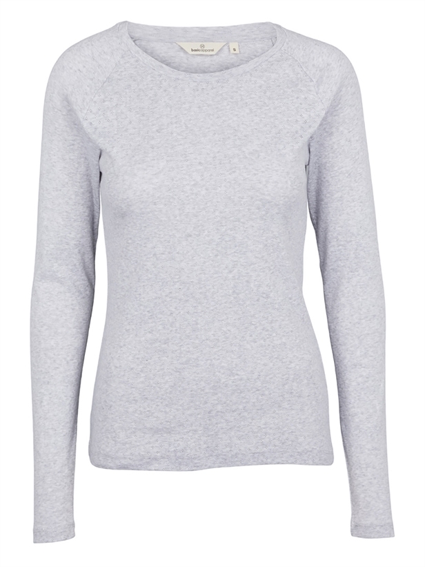 Basic Apparel Arense LS Tee GOTS Light Grey Melange