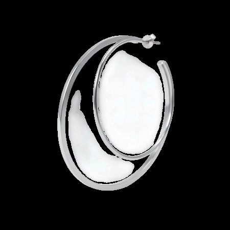 Jane Kønig Big Double Olympia Hoop højre ørering i stainless steel hos MAAK Shop - model BDOH-SS26-SS-S