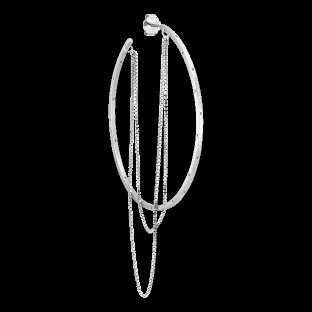 Jane Kønig Big Orbis Chain Hoop Silver