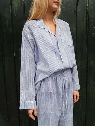 Craft Sisters Pyjamas Blockprint Blue Stripe
