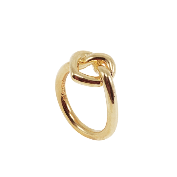 Jane Kønig Big Tied Heart Ring Guld