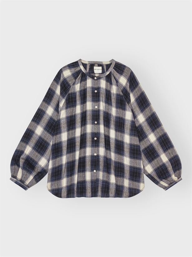 Moshi Moshi Mind Calmly Shirt Check Blue Check