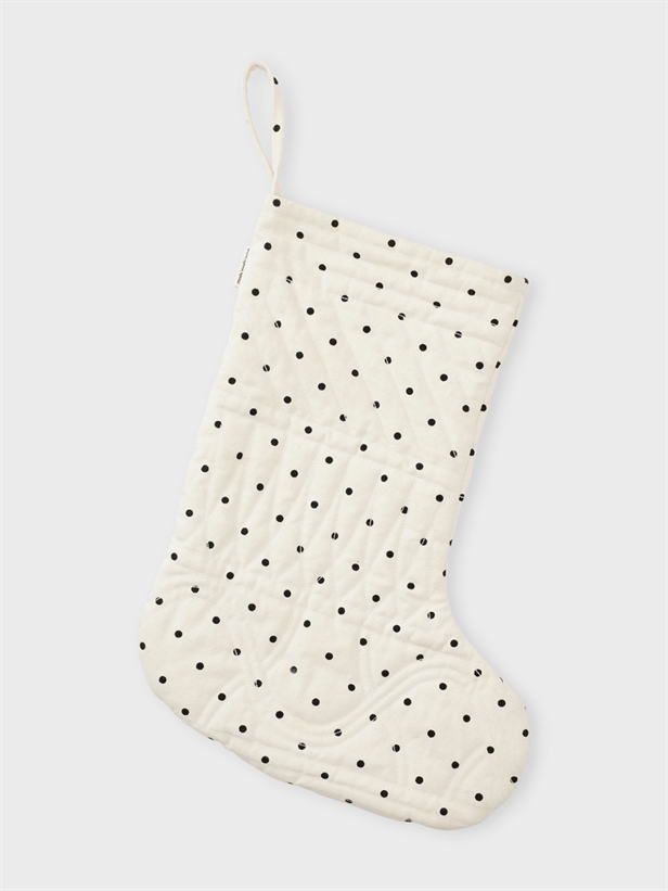 Moshi Moshi Mind Dotted Christmas Stocking Ecru/Black Dots