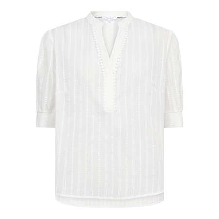 Råhvid Co'Couture BessiCC V-Blouse bomuldsbluse til kvinder hos MAAK Shop - Off-White