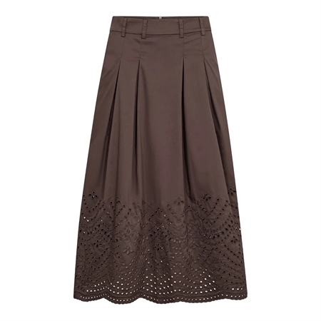 Co'Couture PoppyCC Pleat Scallop Skirt Dark Brown