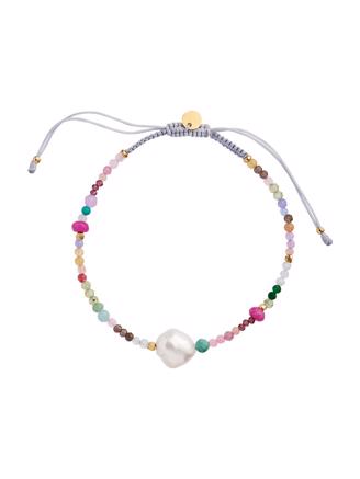 Stine A Color Crush Bracelet with Multi Mix and Light Grey Ribbon