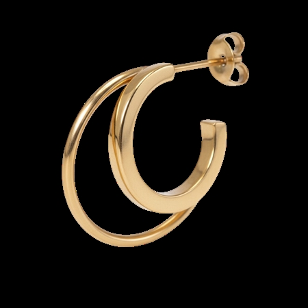 Jane Kønig forgyldt Double Olympia Hoop højre ørering i 18 karat guld hos MAAK Shop - model DOH-SS26-SS-G