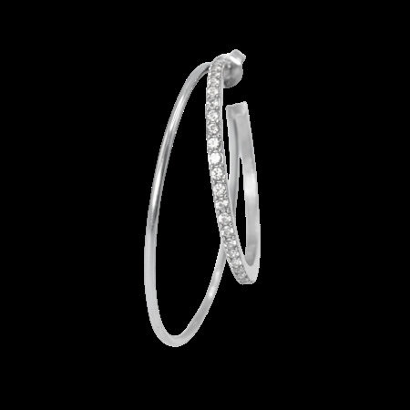 Jane Kønig Double Olympia Hoop m. zirkoner højre ørering i stainless steel hos MAAK Shop - model DOHS-SS26-SS-S