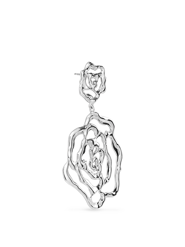 Jane Kønig Double Rose Earring Silver - Left