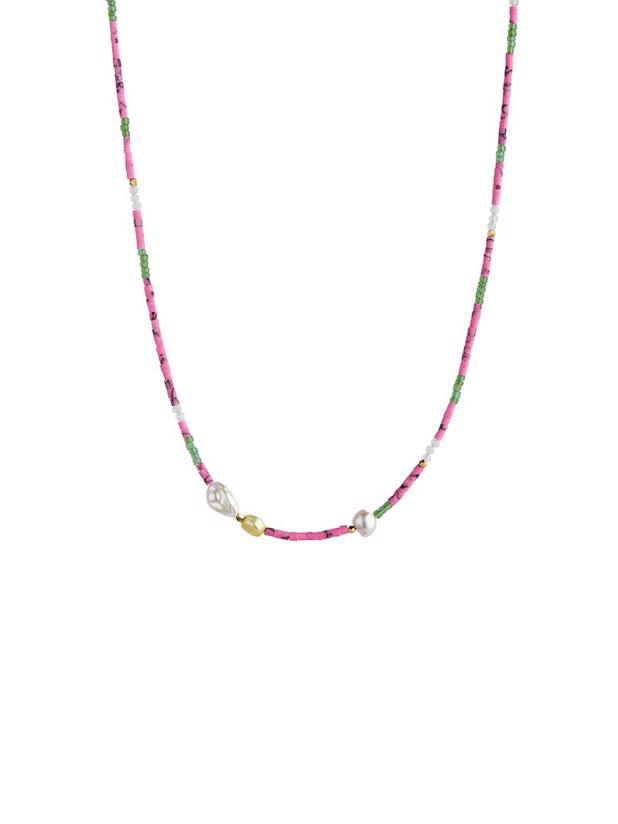 Stine A Deep Sea Necklace with Fresh Pink & Dusty Green Mix