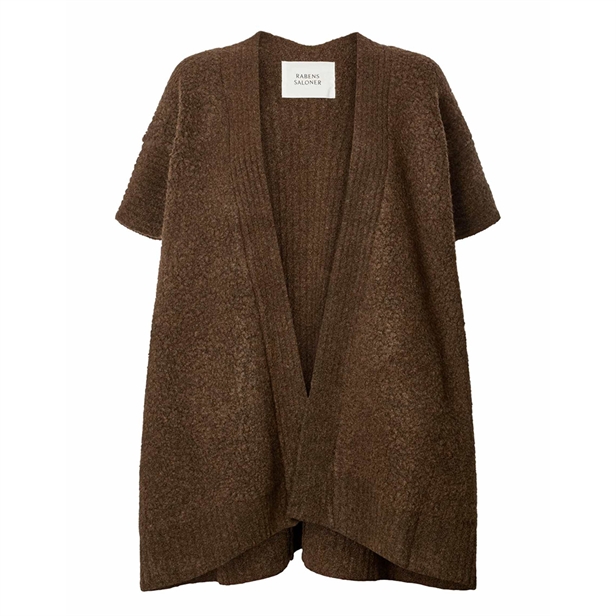 Rabens Saloner Dorris Sheep Knit Cape Dark Brown