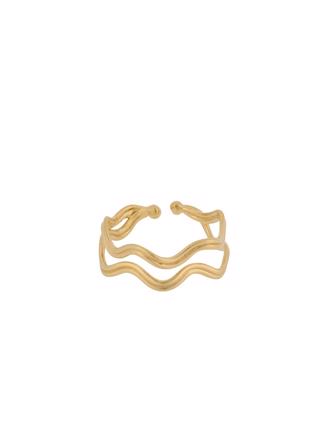 Pernille Corydon Double Wave Ring Gold