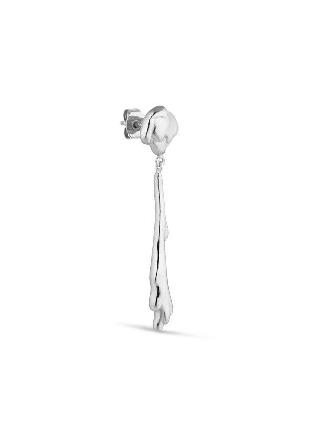 Jane Kønig Drippy Earring with Drop Pendant Silver