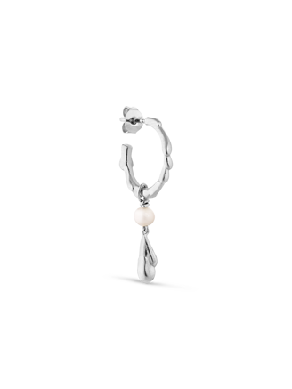 Jane Kønig Drippy Hoop with Pearl Drop Silver