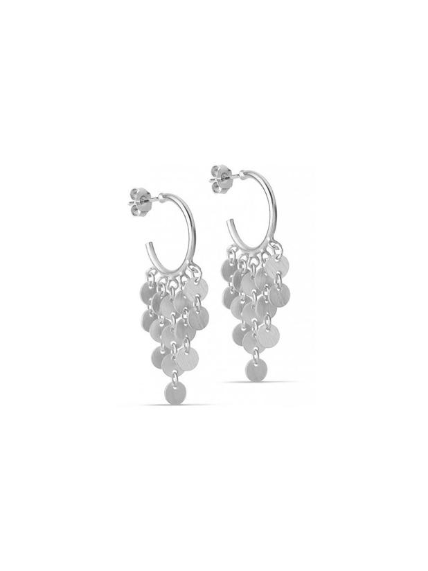 Enamel Copenhagen Waterdrops Hoops Silver