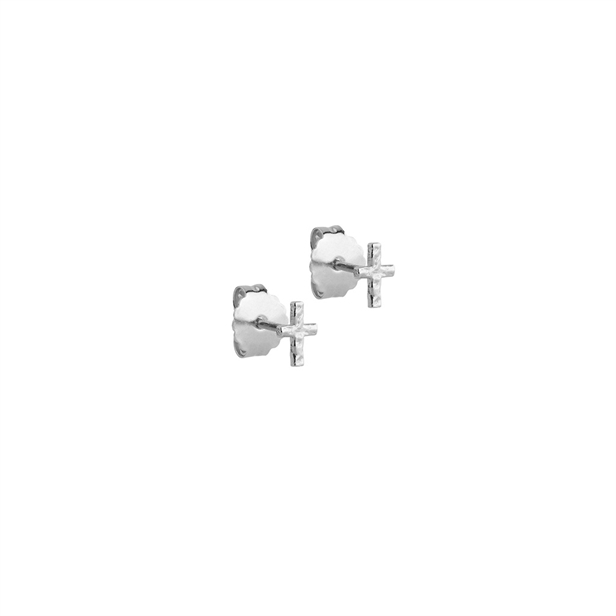 Enamel Copenhagen Protective Cross Studs Silver