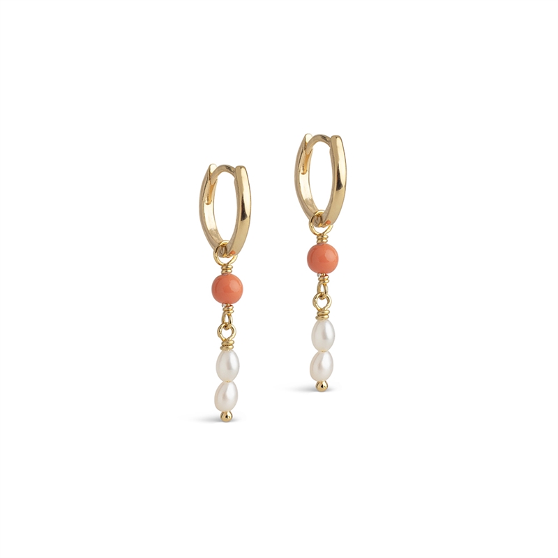 Enamel Copenhagen Liva Hoops Guld Light Coral