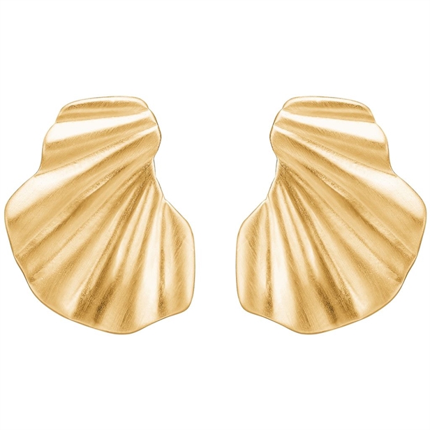Enamel Copenhagen Wave Earring 20 x 16 mm Guld