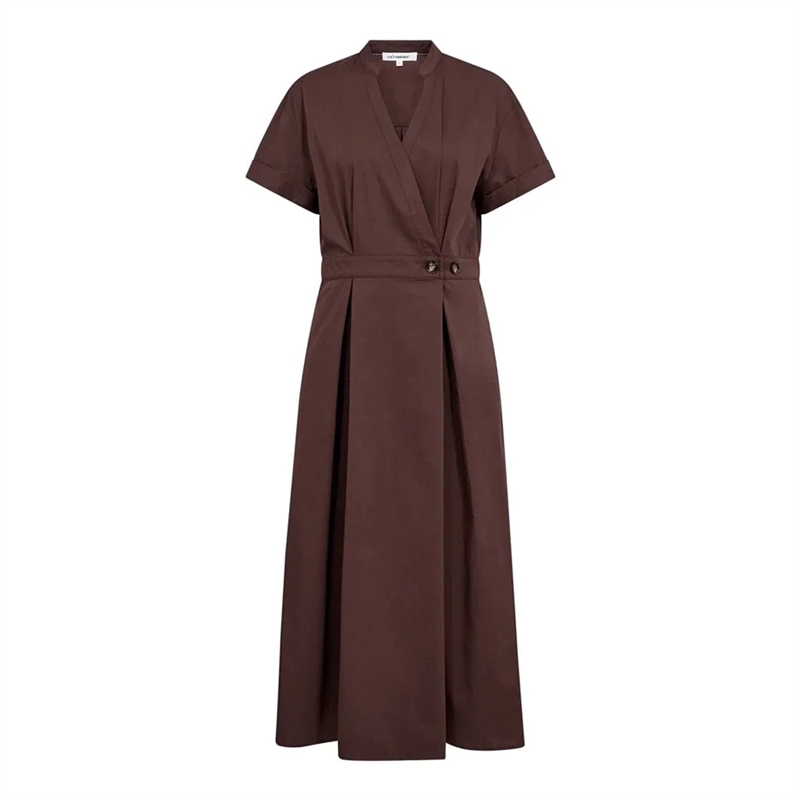 Co\'Couture ElaraCC Wrap SS Dress Dark Brown