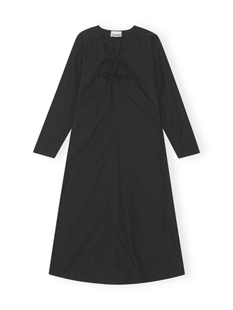 Ganni F8271 Cotton Poplin Maxi Dress Black