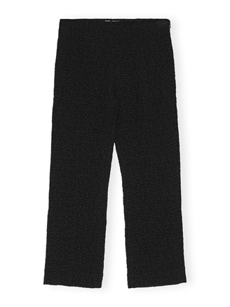 Ganni F9160 Textured Suiting Cropped Pants Black