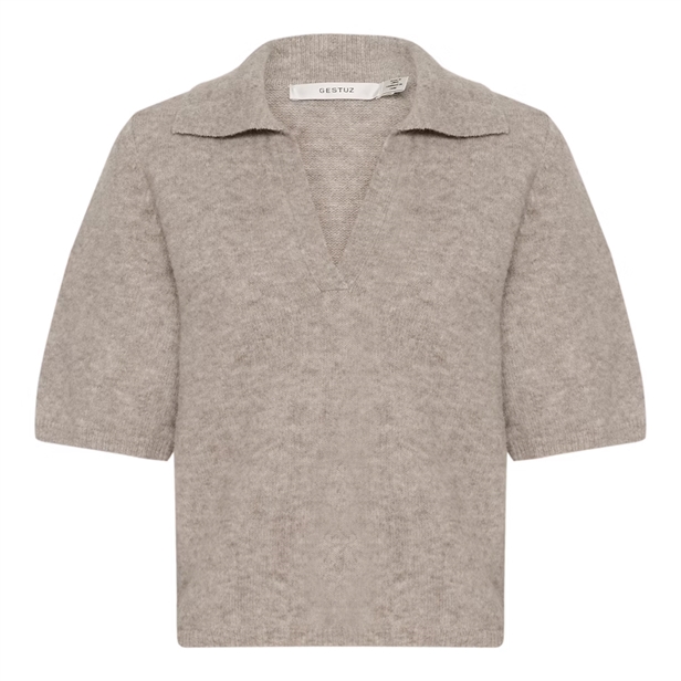 Gestuz GZalpha ss polo pullover Warm Sand Melange