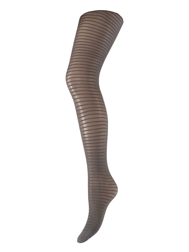 A Moi Grethe grey stripe tights Stone Grey